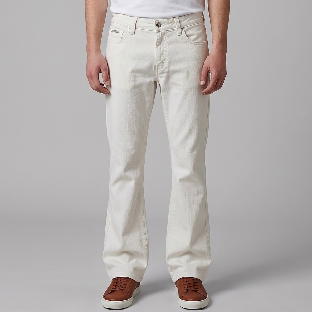 Dsquared2 'Roadie Flare' Bootcut Jeans 31 White Denim Button Fly Made Italy Y2K